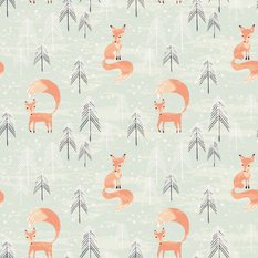 Tapeta Do Pokoju Dziecięcego LISY Las Drzewa Śnieg  - Miniaturka zdjęcia nr 5