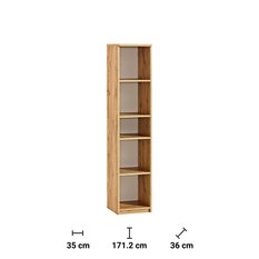 Regał 35x36x171,2 cm Arca z pięcioma półkami dąb wotan biel arktyczna do salonu lub pokoju czy sypialni - Miniaturka zdjęcia nr 2