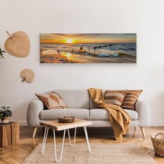 Obraz Panoramiczny MORZE Bałtyckie Plaża Zachód Słońca Pejzaż 145x45cm - Miniaturka zdjęcia nr 6