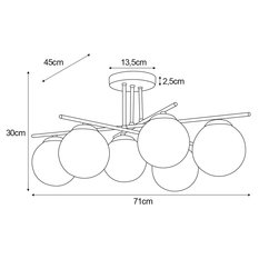 Lampa sufitowa K-5162 DELTA 71x30x71 cm do salonu lub pokoju bursztynowy/czarny - Miniaturka zdjęcia nr 2