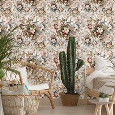 Tapeta róże kwiaty liście zieleń natura sypialnia  - Miniaturka zdjęcia nr 4