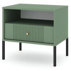 Szafka nocna Iseo 54 cm do sypialni smoke green czarne - Miniaturka zdjęcia nr 3