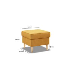 Podnóżek VELO 49x40x49 cmdo uszaka fotela pufa tapicerowana siedzisko na nóżkach do salonu żółty miodowy - Miniaturka zdjęcia nr 3