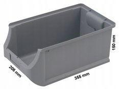 Uniwersalna kuweta warsztat, na żywność szara - Miniaturka zdjęcia nr 2