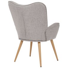 Fotel uszak tapicerowany wypoczynkowy 69x63x89 cm do salonu biura nogi dąb, jasnoszary - Miniaturka zdjęcia nr 6