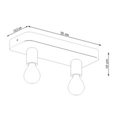 Plafon TAVO 2 10x13.5x35cm nowoczesna lampa E27 do salonu - Miniaturka zdjęcia nr 5