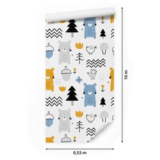 Tapeta Do Pokoju Dziecięcego MISIE Ptaki Drzewka  - Miniaturka zdjęcia nr 2