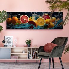 Obraz Panoramiczny Do Kuchni Owoce CYTRUSY Abstrakcja Efekt 3D 145x45cm - Miniaturka zdjęcia nr 8