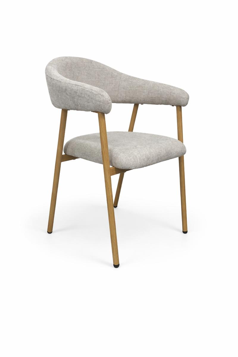 2x krzesło tapicerowane do jadalni VANO stelaż kolor dąb, tkanina szenil jasny beż cena za jedną sztukę 220 zł nr. 5