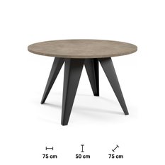 Stolik kawowy 75 cm okrągły Dominante dark grey chicago concrete do salonu - Miniaturka zdjęcia nr 3