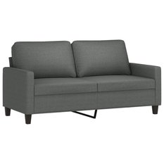 Sofa 158x77x80 cm 2-osobowa wygodna tapicerowana tkaniną ciemnoszara do salonu - Miniaturka zdjęcia nr 1