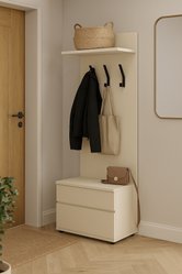 Garderoba do przedpokoju DUO 1 180x45x35 cm z wieszakami szafka na buty kaszmir - Miniaturka zdjęcia nr 2