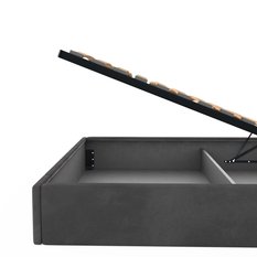 Łóżko tapicerowane 140x200 premium z pojemnikiem do sypialni grafitowe wezgłowie 107 cm - Miniaturka zdjęcia nr 13