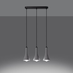 Lampa wisząca REA 3L beton 110x12x46cm nowoczesna E14 do salonu - Miniaturka zdjęcia nr 3