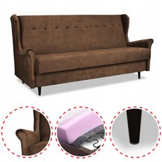 Wersalka sofa uszak kanapa rozkładana Ari c.brąz - Miniaturka zdjęcia nr 2