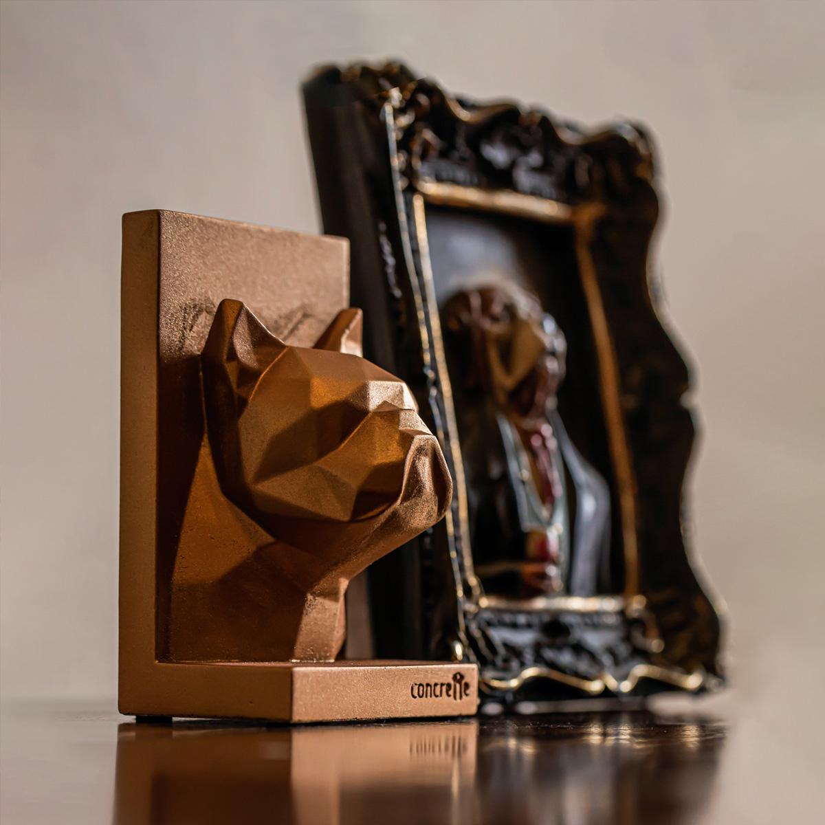 Podpórka do książek Bulldog Low-Poly Rose Gold Poli nr. 6