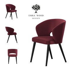 Krzesło DELUXE KR-8 50x60x85 cm welurowe do jadalni czerwone wino