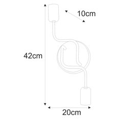 Kinkiet K-4945 KUGA 20x42x10 cm do salonu lub pokoju czarny/złoty - Miniaturka zdjęcia nr 3