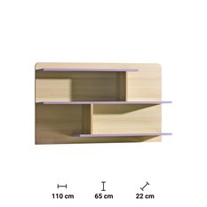 Szafka wisząca 110x22x65 cm Lorento z trzema półkami jesion coimbra fiolet do pokoju - Miniaturka zdjęcia nr 2