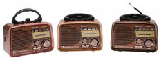 Radio przenośne 17 x 12,5 x 9 cm RETRO z funkcją bluetooth  FM USB  brązowe - Miniaturka zdjęcia nr 2