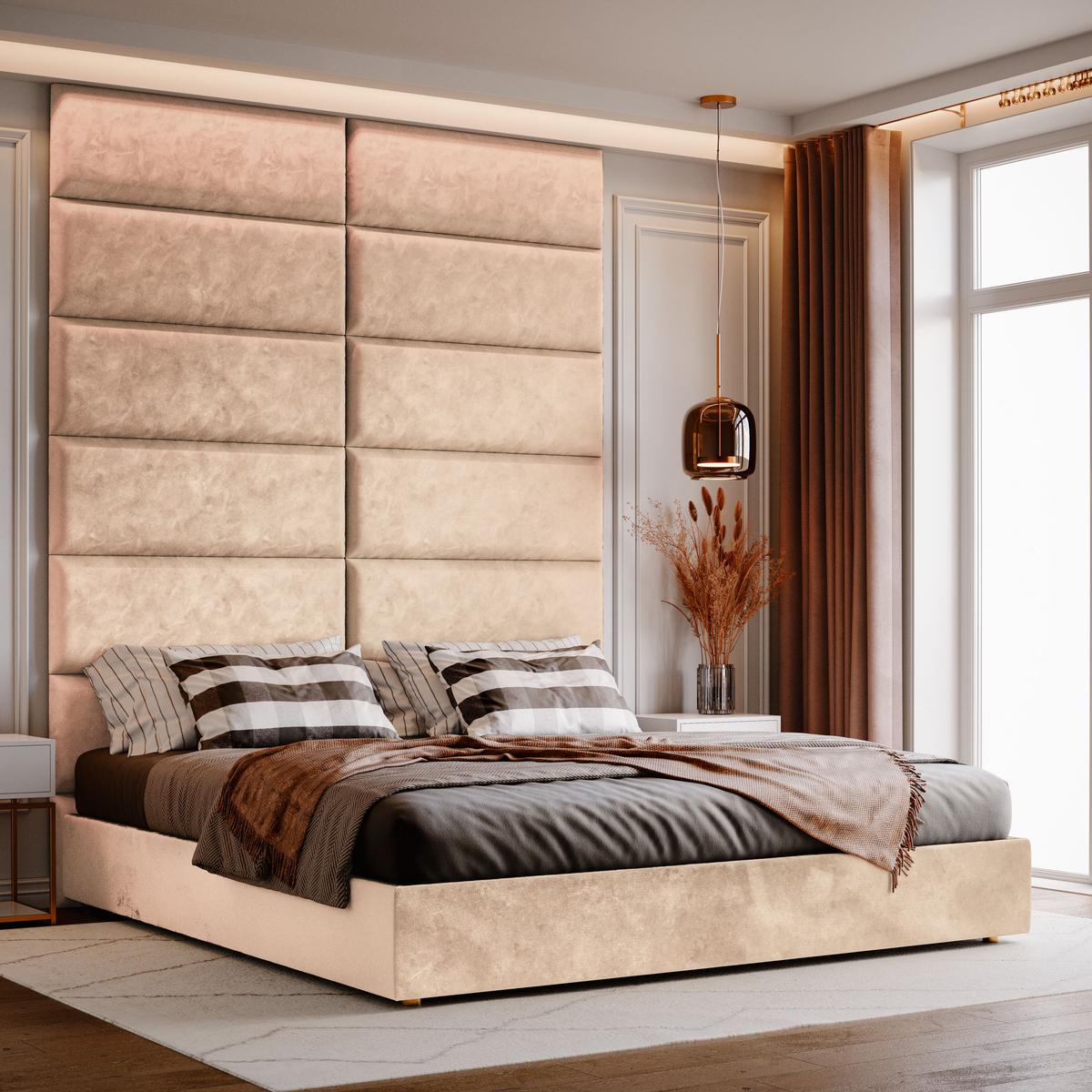  Panele tapicerowane 60x20 cm na ścianę magic velvet beżowy nr. 5