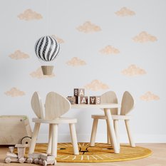 NAKLEJKA NA ŚCIANĘ DO POKOJU DZIECKA 120x60 BEŻOWE CHMURY OZDOBA - Miniaturka zdjęcia nr 2