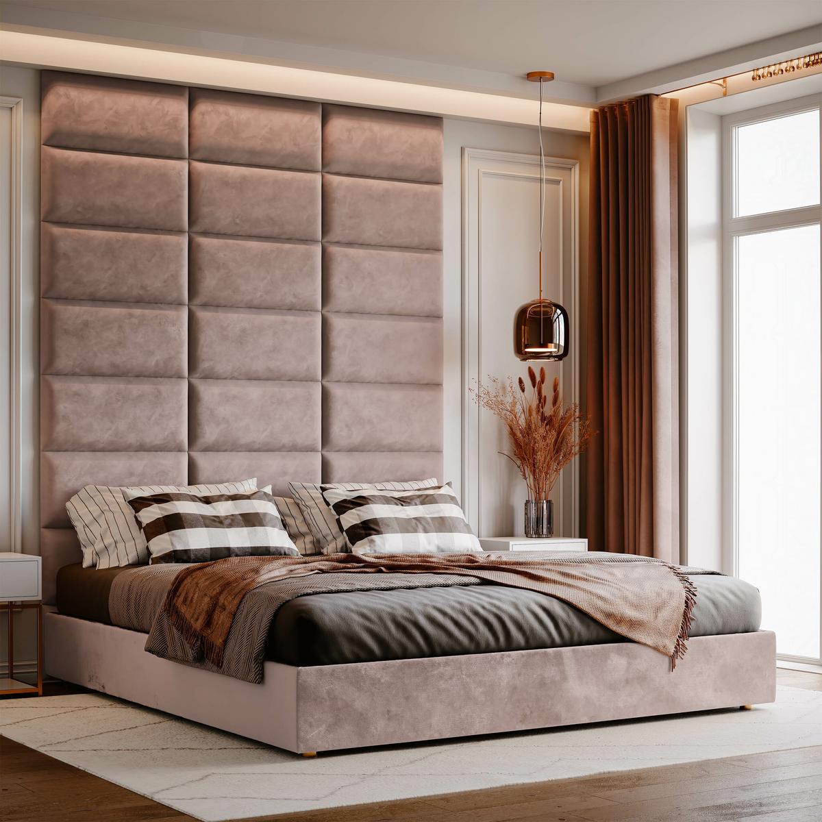 Panele tapicerowane 50x30 na ścianę magic velvet pudrowy róż nr. 5