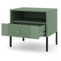 Szafka nocna Iseo 54 cm do sypialni smoke green czarne - Miniaturka zdjęcia nr 4