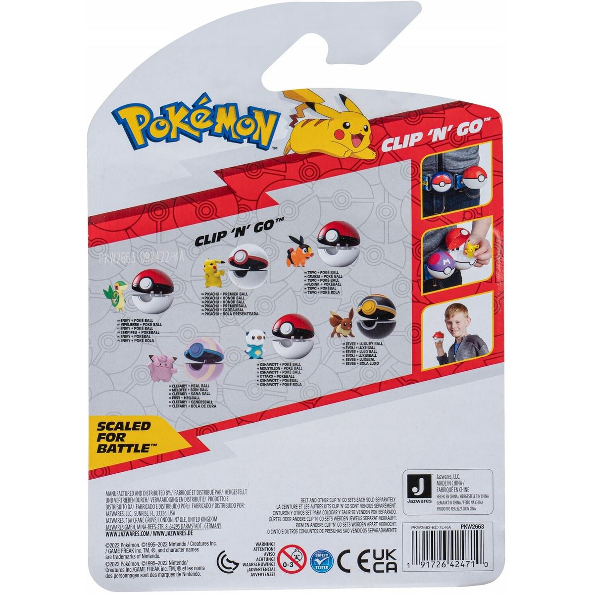 POKEMON CLIP 'N' GO ZESTAW JAZWARES ORYGINALNA FIGURKA SNIVY + POKE BALL nr. 3