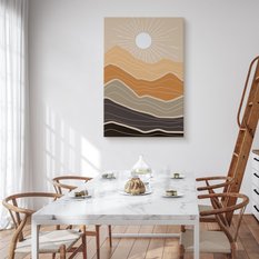 Obraz Do Sypialni Góry Pejzaż Słońce Natura Styl Boho Abstrakcja 80x120cm - Miniaturka zdjęcia nr 4