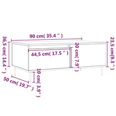 Stolik kawowy 90x50x36,5 cm z praktyczną szufladą dąb sonoma do salonu - Miniaturka zdjęcia nr 11