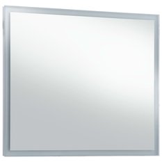 Lustro 60x50 cm do sypialni łazienki ścienne z LED aluminium szklane srebrny  - Miniaturka zdjęcia nr 1