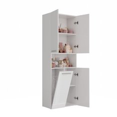 Słupek łazienkowy NEL DK 1K 174x60x30 cm szafka łazienkowa z koszem na pranie biały połysk - Miniaturka zdjęcia nr 5