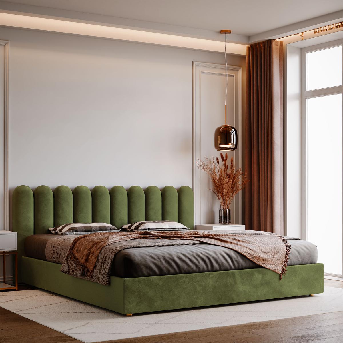 Panele tapicerowane 20x100 cm na ścianę magic velvet khaki nr. 5