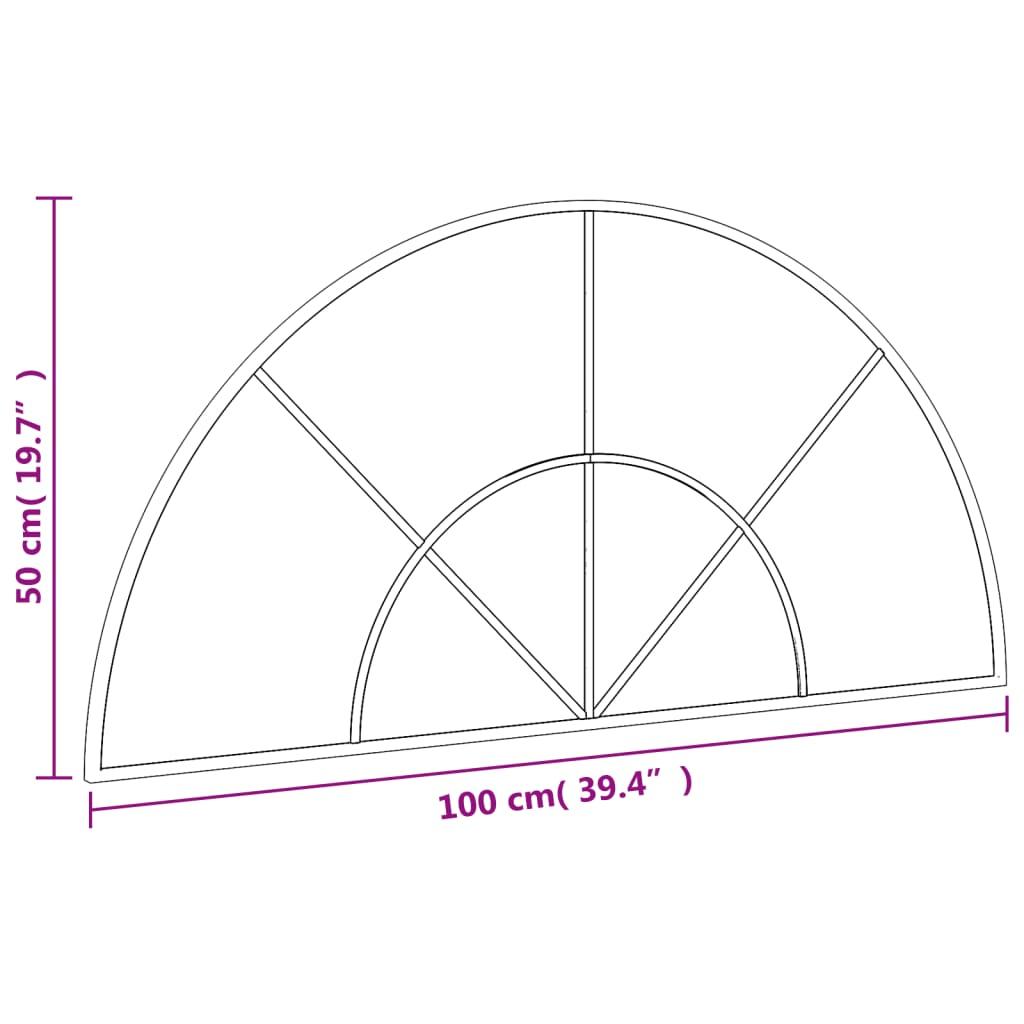 Lustro 100x50 cm  do sypialni łazienki ścienne zakończone łukiem żelazo czarne nr. 7