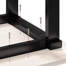 Stolik kawowy 160x40x45,5 cm z czworokątnymi nogami lite drewno sosnowe do salonu - Miniaturka zdjęcia nr 8