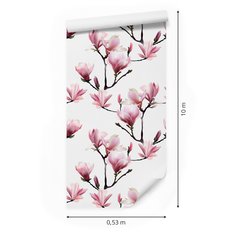 Tapeta Do Sypialni Kwiaty MAGNOLIA Rośliny Gałązki - Miniaturka zdjęcia nr 3