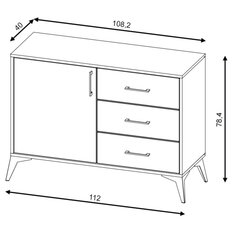 Komoda Lugo 112 cm do sypialni salonu dąb artisan zielony soft - Miniaturka zdjęcia nr 3