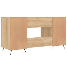 Biurko 140x50x75cm z 4 przegrodami dąb sonoma do biura pokoju lub gabinetu - Miniaturka zdjęcia nr 8