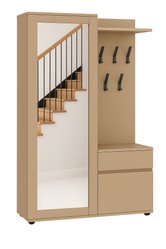 Garderoba do przedpokoju DUO 180x90x40 cm z lustrem wieszakami szafka na buty cappuccino - Miniaturka zdjęcia nr 2
