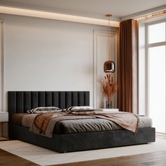 Panele tapicerowane 90x15 na ścianę magic velvet czarny - Miniaturka zdjęcia nr 5