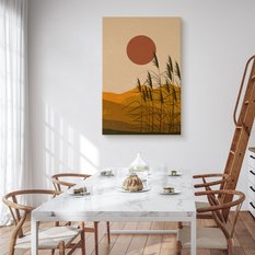 Obraz Do Sypialni Trzciny Zachód Słońca Martwa Natura Styl Boho 80x120cm - Miniaturka zdjęcia nr 4