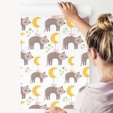 Tapeta Do Pokoju Dziecka KOTKI Księżyce Gwiazdki 53x1000  - Miniaturka zdjęcia nr 5