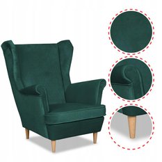 Fotel uszak Angelo plaster miodu zielony - Miniaturka zdjęcia nr 3