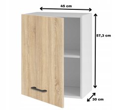 Szafka kuchenna górna 45x57x30 cm wisząca z drzwiczkami dąb sonoma do kuchni - Miniaturka zdjęcia nr 2