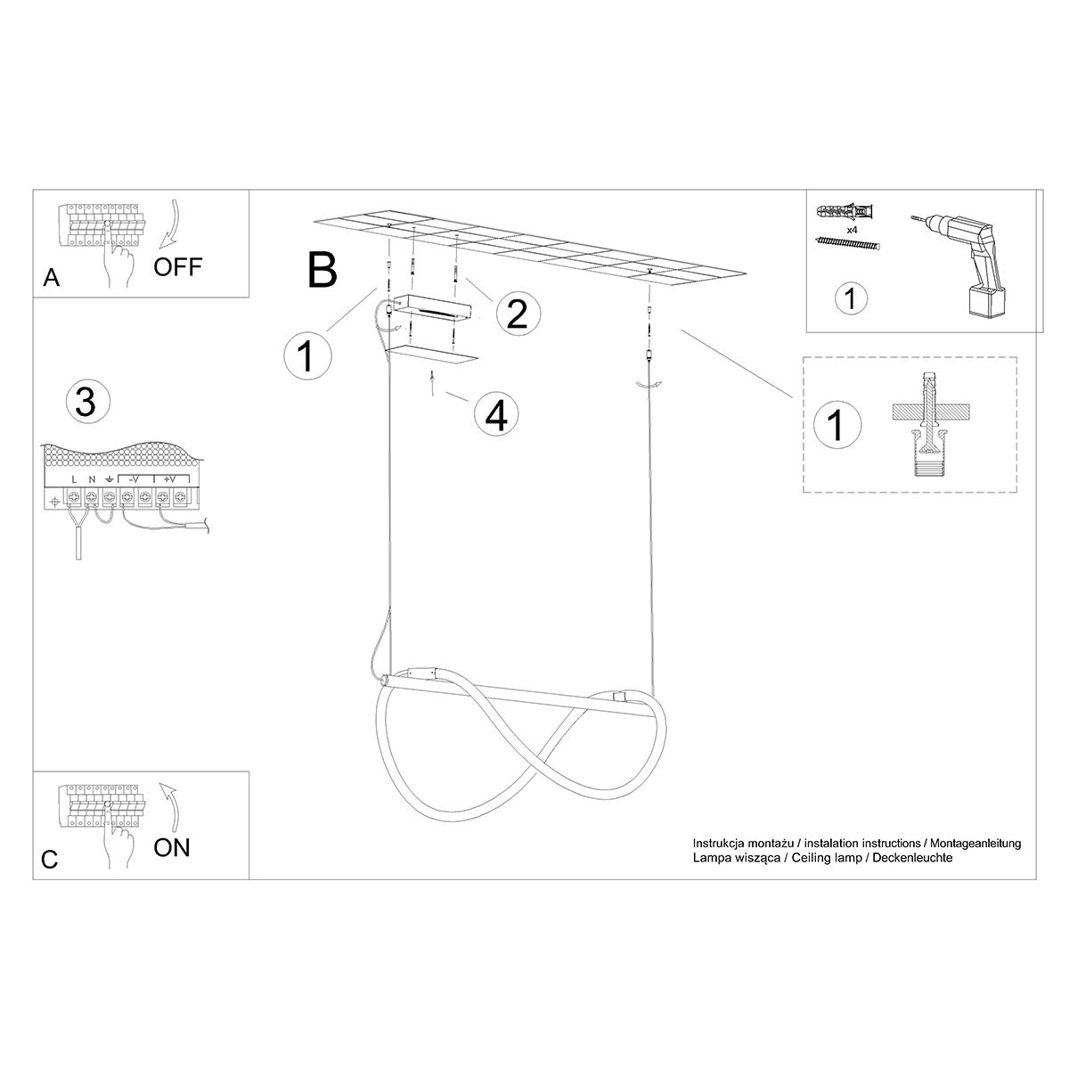 Lampa wisząca GALAKSE 84 czarna LED 2700-6500K 160x45x84cm nowoczesna LED do salonu nr. 9