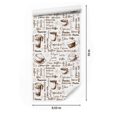 Tapeta kawa filiżanki napisy serduszka do kuchni  - Miniaturka zdjęcia nr 2