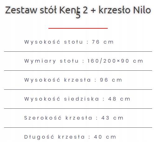 Zestaw do jadalni stół KENT 160/200x90 cm rozkładany + 6 krzeseł NILO orzech nr. 4