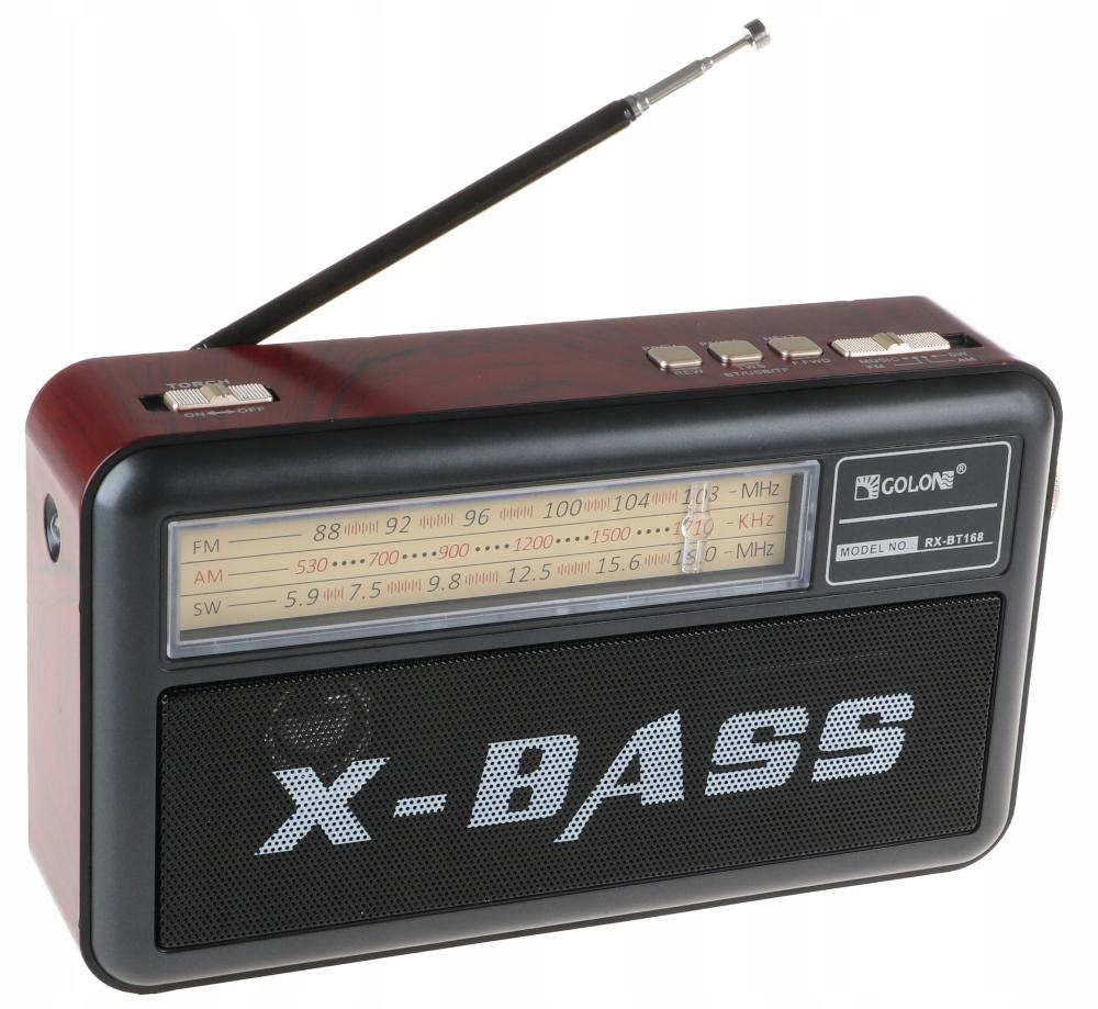 Radio przenośne  21 x 11,5 x 5,5 cm  z funkcją bluetooth   USB z latarką  czarne