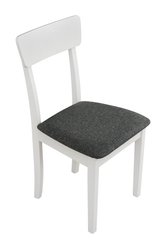 Krzesło drewniane LIVA 86x40x43 cm drewniane bukowe do jadalni białe ciemny szary - Miniaturka zdjęcia nr 3